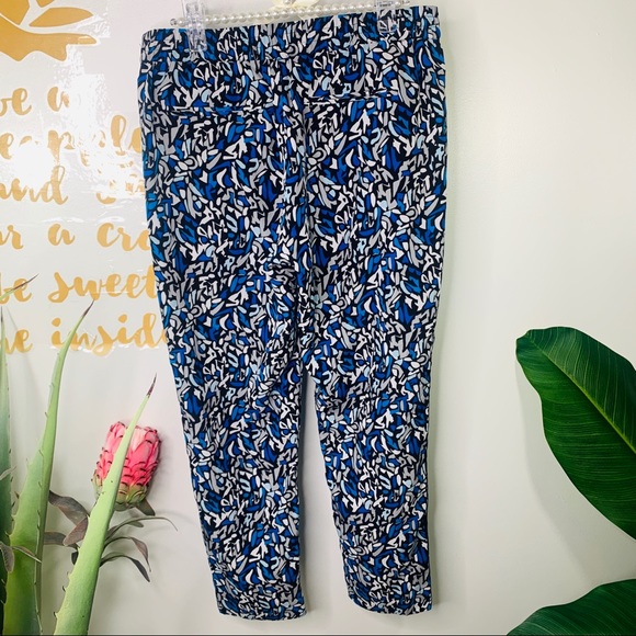 Trouve Blue Geometric Print Ankle Crop Pants Small - Picture 8 of 8